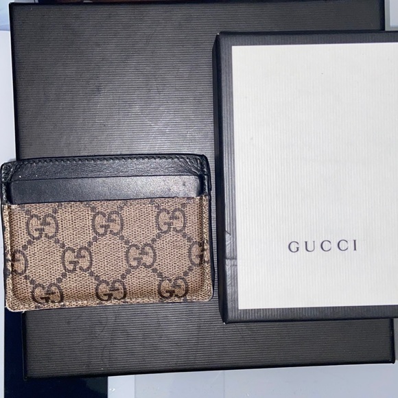 Gucci Kingsnake print GG Supreme card case - Picture 2 of 5